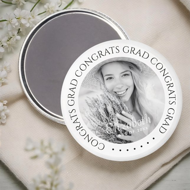 Íman Parabéns Formando Foto Personalizada Moderna Simpl (Criador carregado)