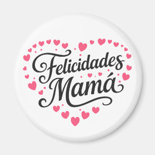 Íman Parabéns Mamãe Feliz Dia das Mães Caligrafia   