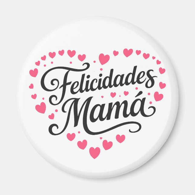 Íman Parabéns Mamãe Feliz Dia das Mães Caligrafia |  (Frente)
