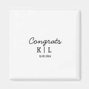 Íman Parabéns minimalistas simples adicionar letras mon