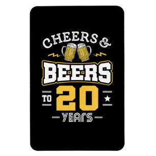 Íman Parabéns Pelo 20º Aniversário Cerveja E Diversão A
