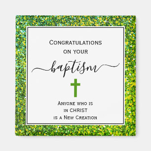 Íman Parabéns Verdes com Largura ADULTA Magneta BAPTIS