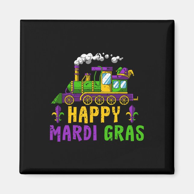 Íman Parada de Carnaval de Comboio Feliz Mardi Gras Jes (Frente)