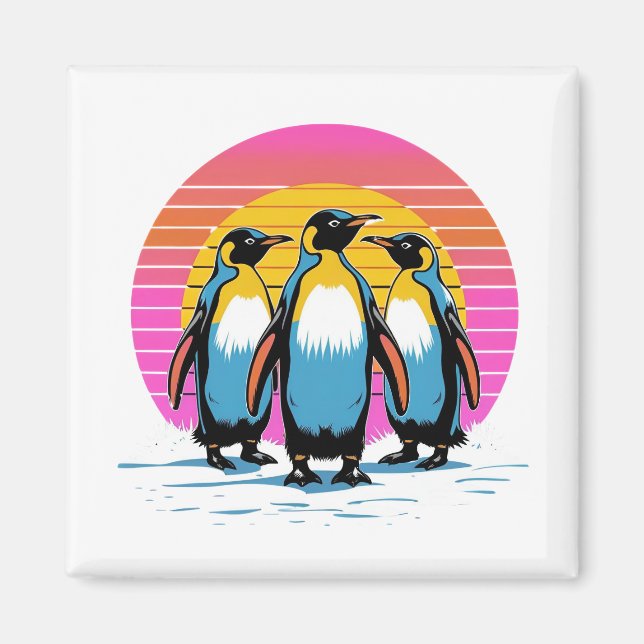 Íman Parada do Pinguim - Família de Pinguins Ultramarin (Frente)