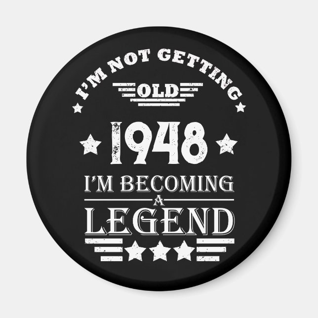 Íman Paradeiro branco preto personalizado, 75 anos (Frente)