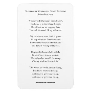 Íman Parado por Woods numa Noite Neve, Robert Frost