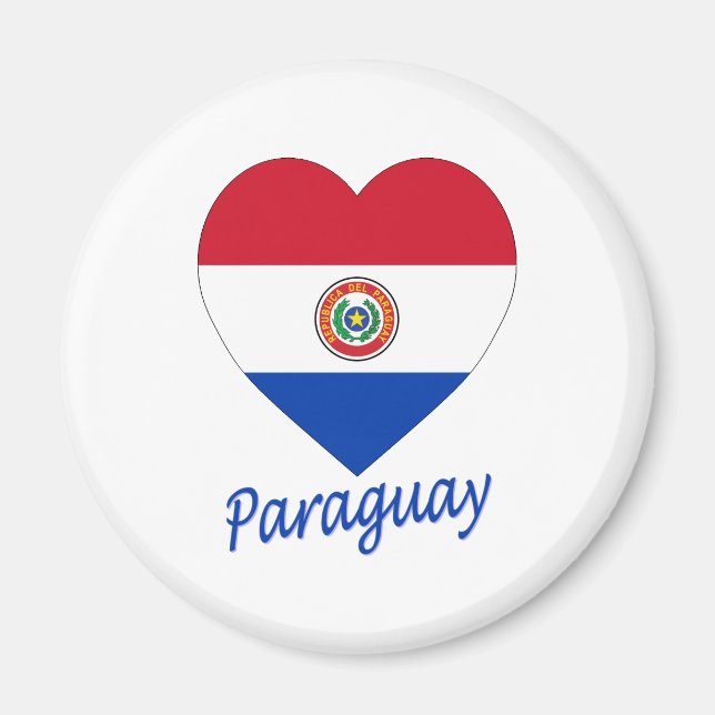 Íman Paraguai Flag Heart (Frente)