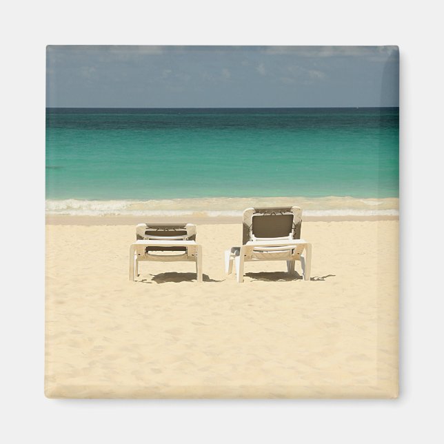 Íman Paraíso de praia dominicana tropical (Frente)