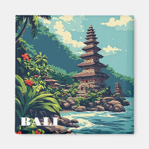 Íman Paraíso Retro da Praia de Bali Indonésia Parede Vi