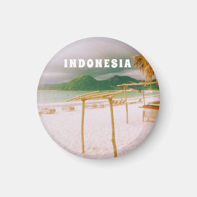 Íman Paraíso Tropical de Lombok Indonésia Impressão (Frente)