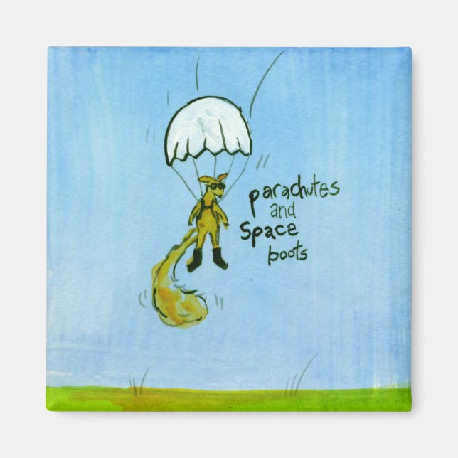 Íman Paraquedas e SpaceBoots (Frente)