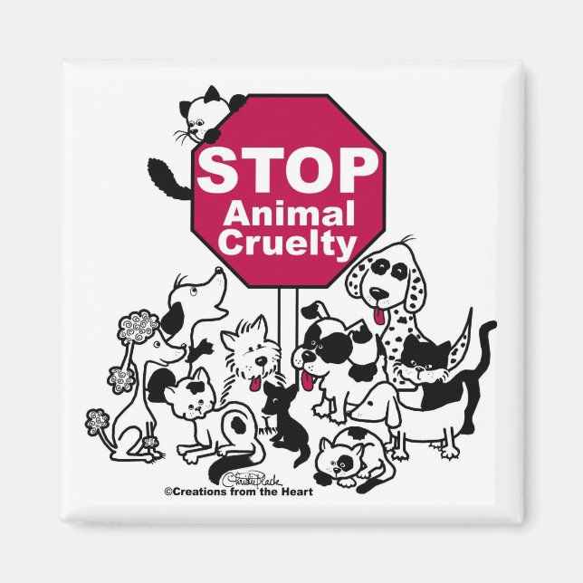 Íman Parar a crueldade dos animais (Frente)