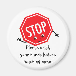 Íman Parar por favor Lave o ímã