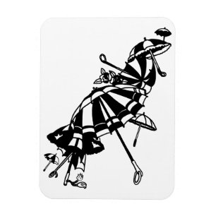 Íman parasóis voadores Umbrellas Ink art Ilustração