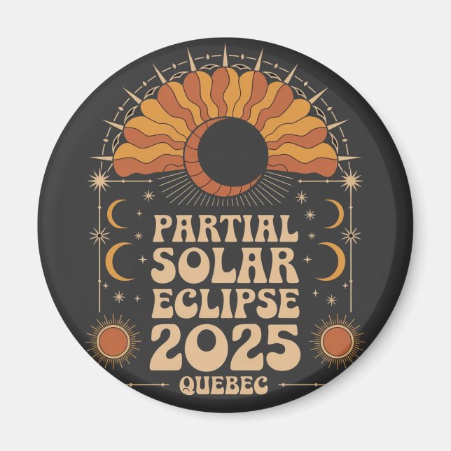 Íman Parcial Solar Eclipse 2025 Quebec Canadá (Frente)