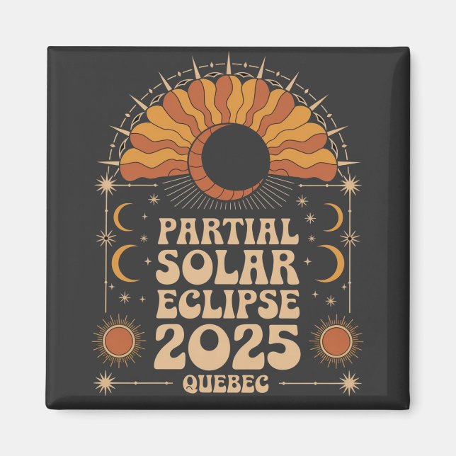 Íman Parcial Solar Eclipse 2025 Quebec Canadá (Frente)