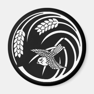 Íman Pardal em círculo de planta de arroz