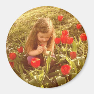 Íman pare e cheire o ímã redondo das tulipas