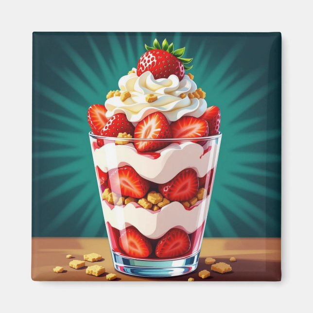 Íman Parfait de Morango, Granola e Creme Chantilly (Frente)