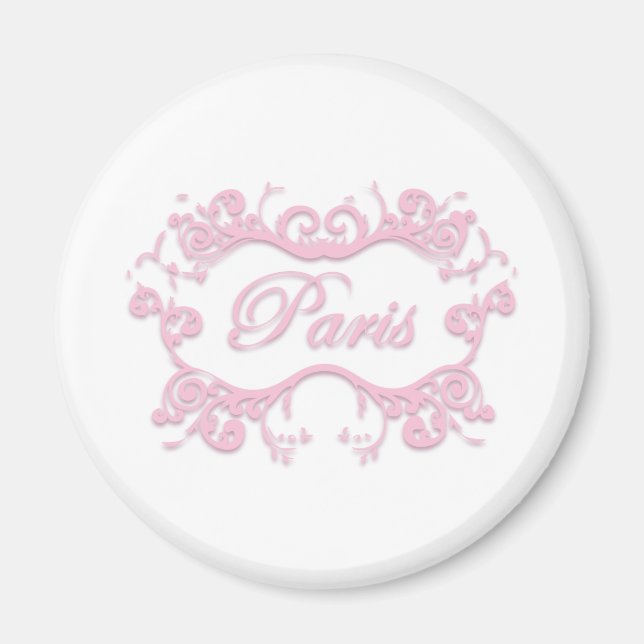 Íman Paris com Scrolls rosa (Frente)