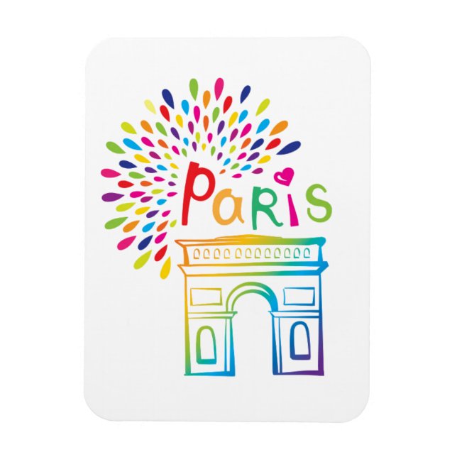 Íman Paris França | Arc de Triomphe | Neon Design (Vertical)