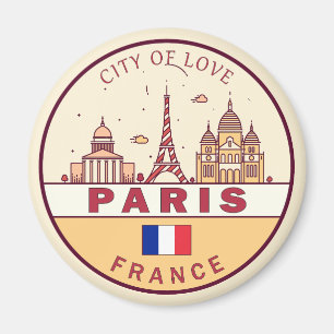 Íman Paris França City Skyline Emblem