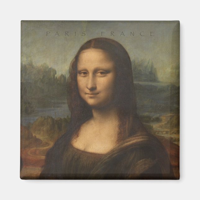 Íman Paris França Mona Lisa Viagem Souvenir Magnet (Frente)