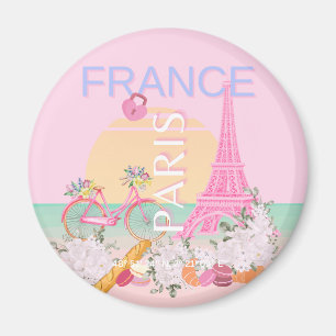 Íman Paris, França, Viagem, Arte, Papoila, Pastel, Rosa