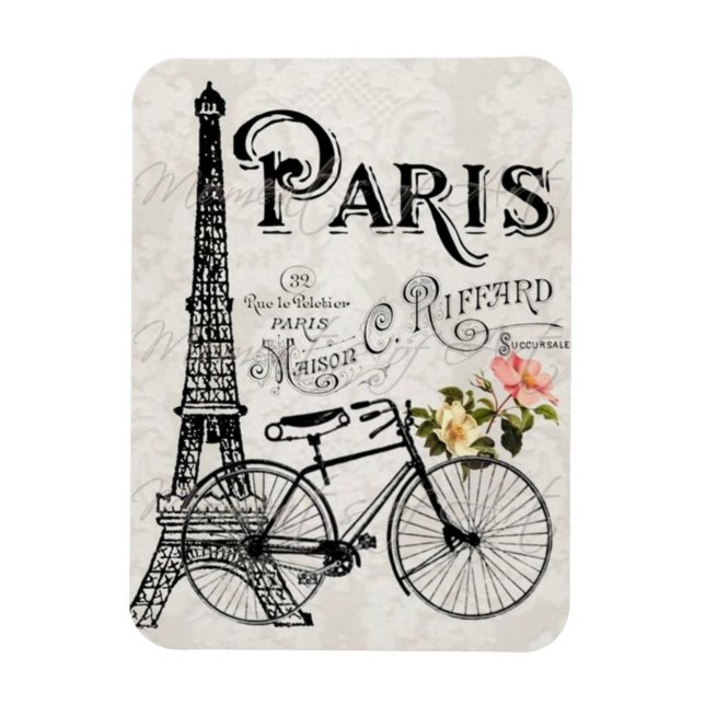 Íman Paris, França - Vintage Magnet (Vertical)