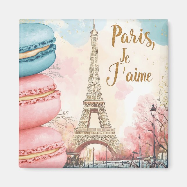 Íman Paris, Je T'aime - Torre Eiffel com Macarons (Frente)