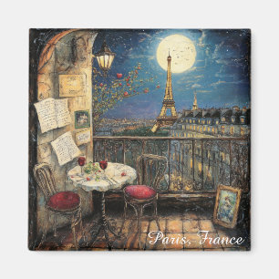 Íman Paris Romântica França Ilustração Torre Eiffel