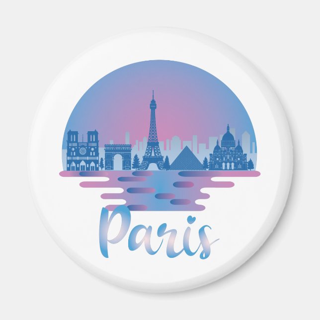 Íman Paris Skyline - França Viagem (Frente)