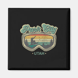 Íman Park City Utah Retro Snowboard Resort Férias