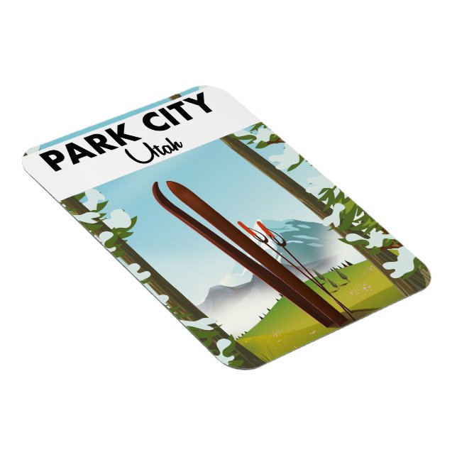 Íman Park City Utah Ski poster (Lado Direito)