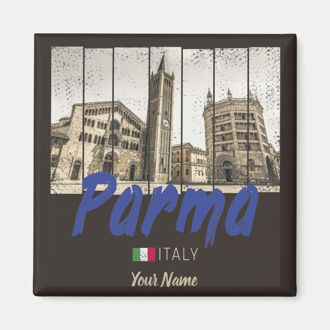 Íman Parma Emilia-Romagna Itália Vintage Souvenir (Frente)