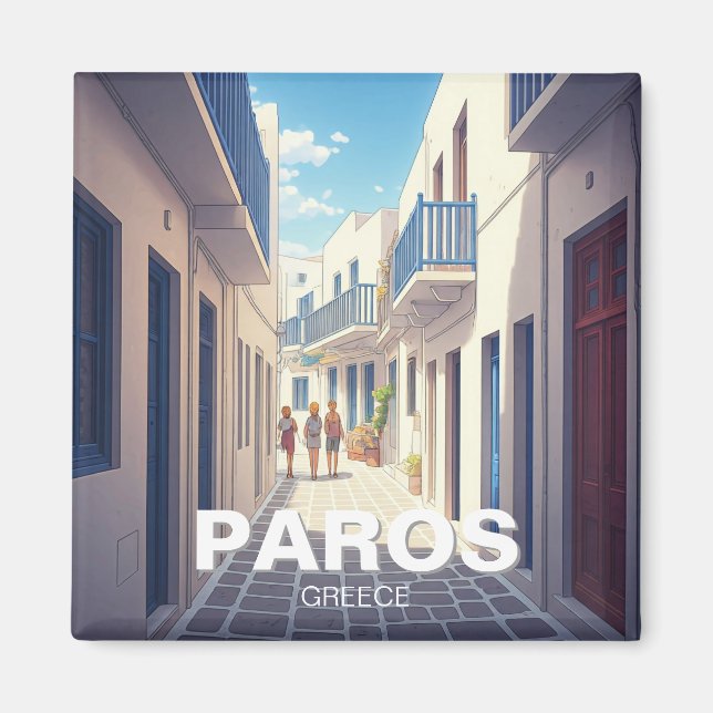 Íman Paros, Grécia branco e azul (Frente)