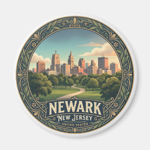 Íman Parque Branch Brook Skyline na Hora Dourada Newark