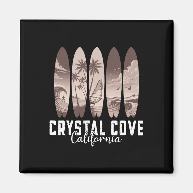 Íman Parque Estadual Crystal Cove Califórnia Surfboard  (Frente)