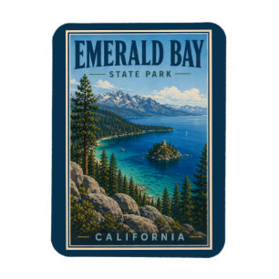 Íman Parque Estadual da Emerald Bay Ilustração Califórn