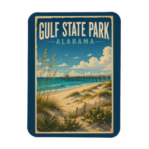 Íman Parque Estadual do Golfo Alabama Ilustração Arte d