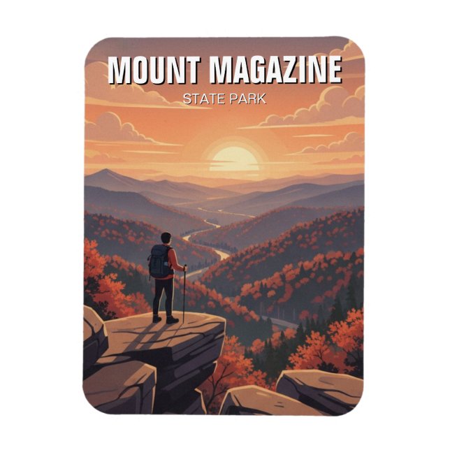 Íman Parque Estadual Mount Magazine Viagens Arkansas (Vertical)