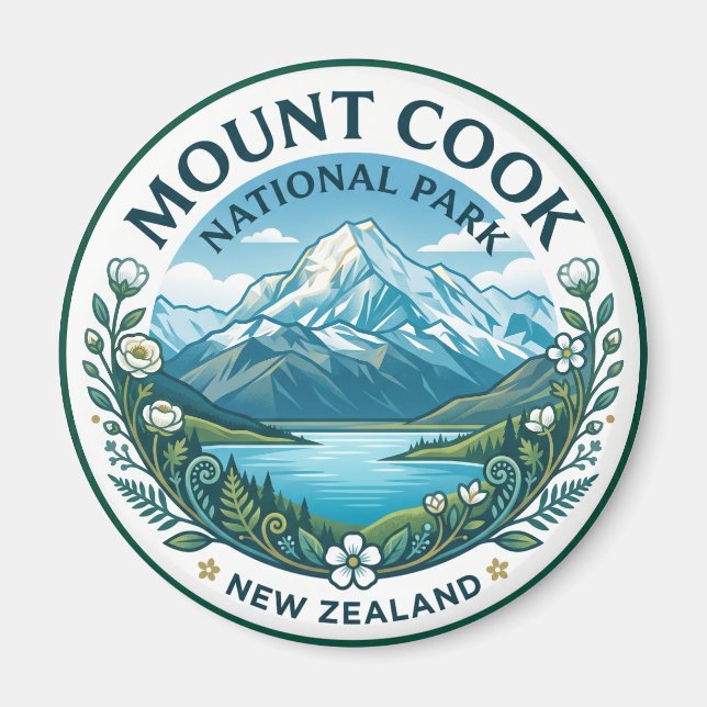 Íman Parque Nacional Aoraki / Monte Cook Nova Zelândia (Frente)