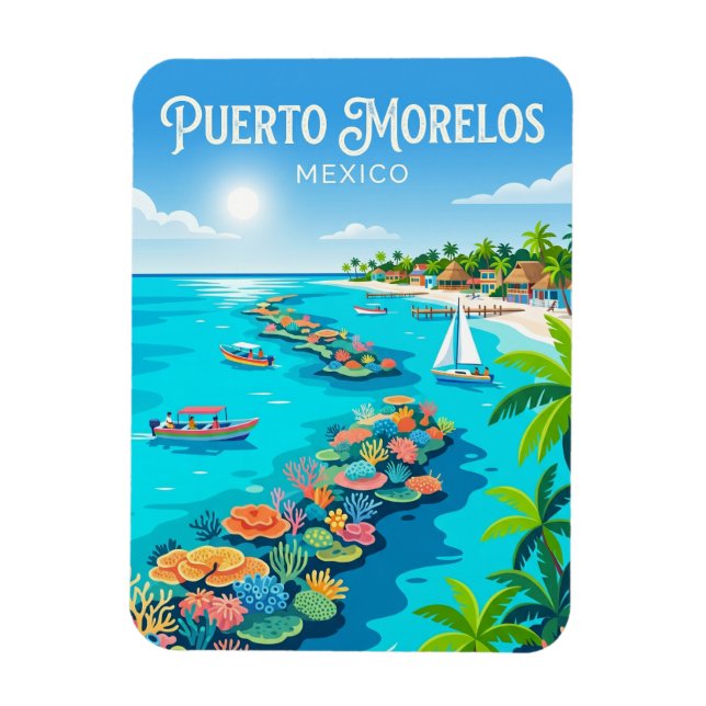 Íman Parque Nacional Arrecife de Puerto Morelos México (Vertical)