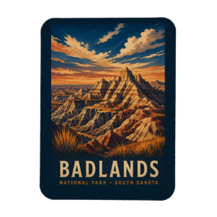 Íman Parque Nacional Badlands Dakota do Sul Xilogravura