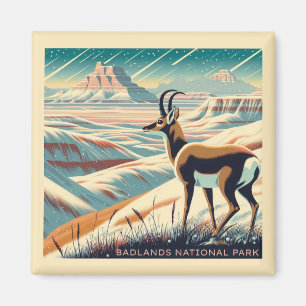 Íman Parque Nacional Badlands Winter Souvenir Gift