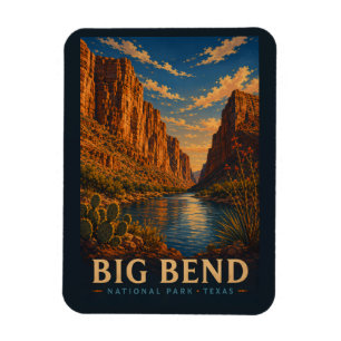 Íman Parque Nacional Big Bend Texas Modern Xilogravura