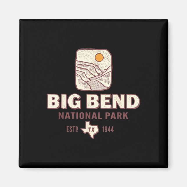 Íman Parque nacional big bend texas viagem retrô (Frente)