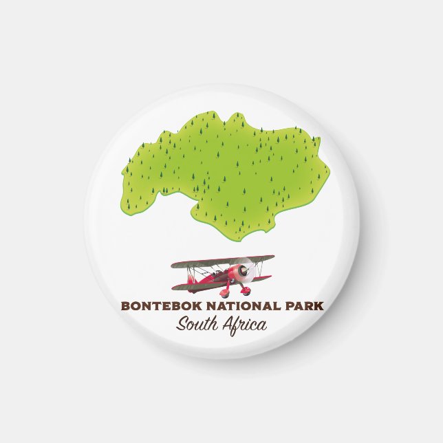 Íman Parque Nacional Bontebok mapa da África do Sul (Frente)