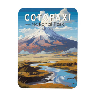 Íman Parque Nacional Cotopaxi Viagem Art Vintage, Equad