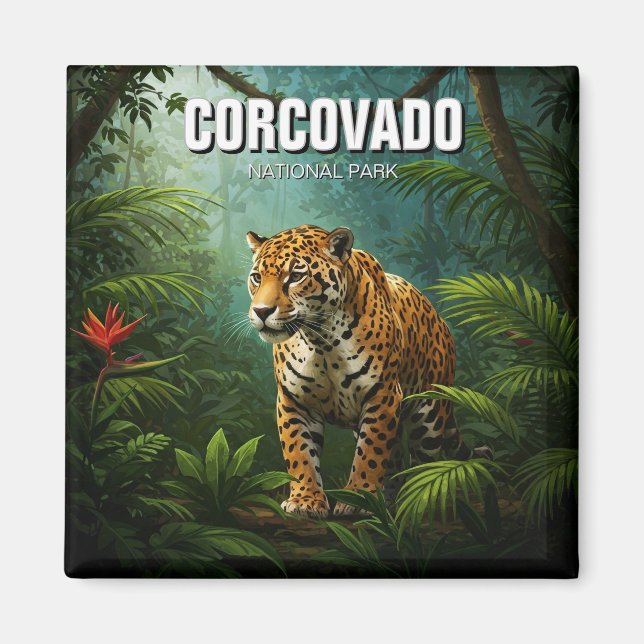 Íman Parque Nacional da Costa Rica Viagem Jaguar (Frente)